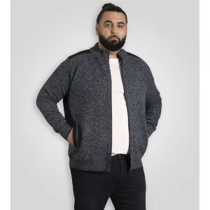 Cardigan zippé D555 Dereham Mélange de bleu-3XL
