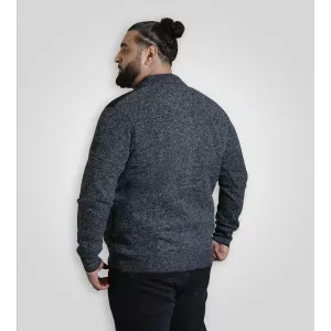 Cardigan zippé D555 Dereham Mélange de bleu-4XL