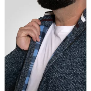 Cardigan zippé D555 Dereham Mélange de bleu-8XL