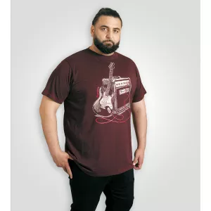 T-shirt guitare D555 Barnsley Mélange de bordeaux-9XL