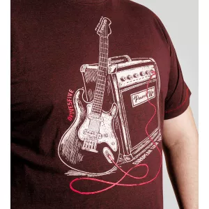T-shirt guitare D555 Barnsley Mélange de bordeaux-8XL