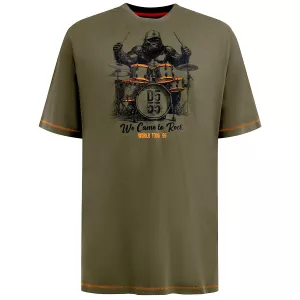 T-shirt D555 Stockton gorille batteur kaki