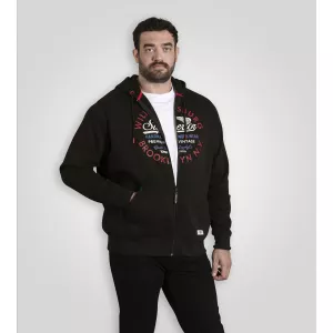 Sweat à capuche zippé D555 Southampton noir-6XL