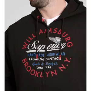Sweat à capuche zippé D555 Southampton noir-6XL