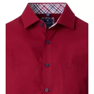 Chemise twill confort Rouge Cactus à détails carreaux-6XL
