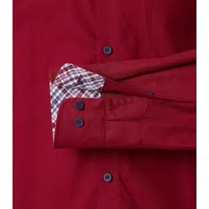Chemise twill confort Rouge Cactus à détails carreaux-6XL
