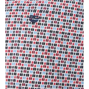 Chemise motifs rouge et bleu manches longues-5XL