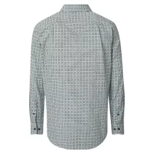 Chemise motifs vert et bleu manches longues-2XL