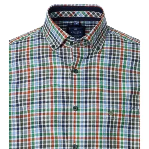 Chemise à carreaux vert bleu et rouge manches longues-4XL