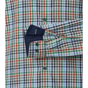 Chemise à carreaux vert bleu et rouge manches longues-6XL