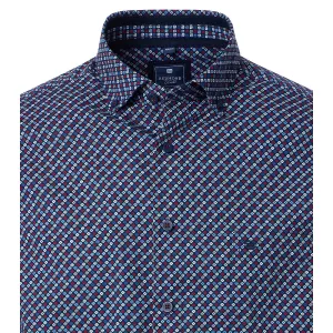 Chemise à motifs marine et rouge manches longues-2XL