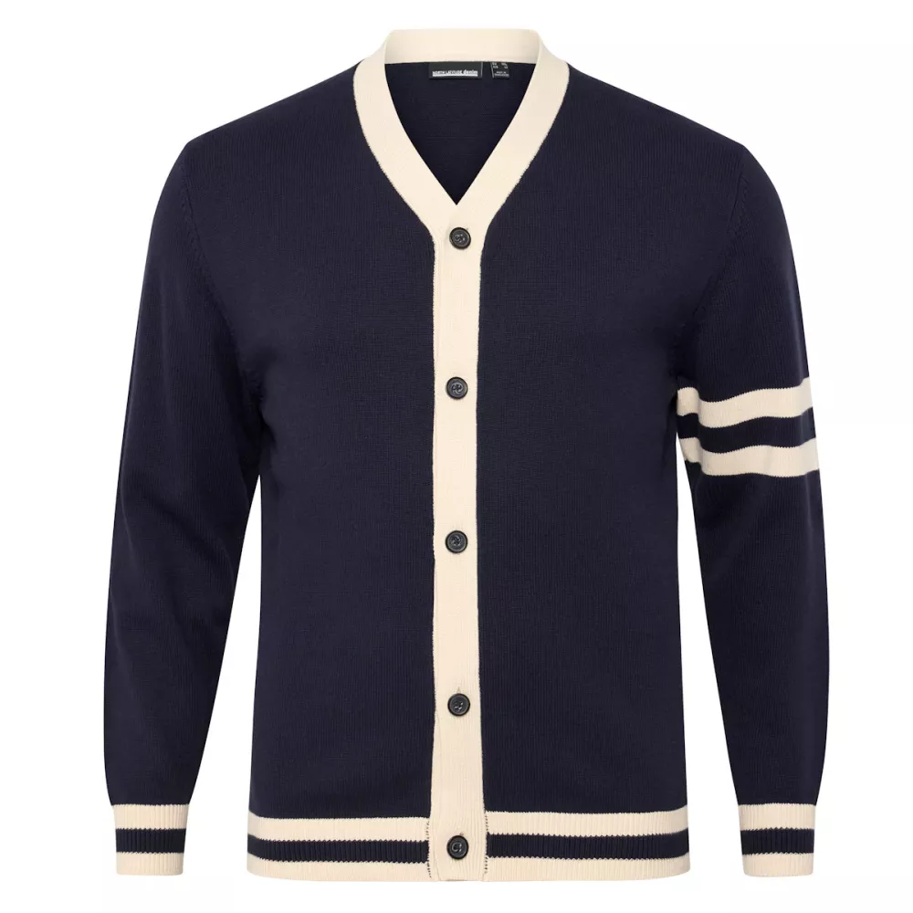 Gilet homme bleu nuit à rayures taille 5XL XXL4YOU