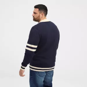 Gilet homme bleu nuit à rayures-6XL