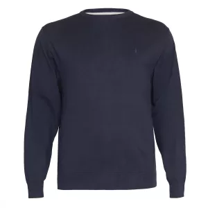 Pull col rond homme bleu nuit basique chic