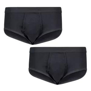 Pack de 2 slips ROYAL Feinripp noir-T12