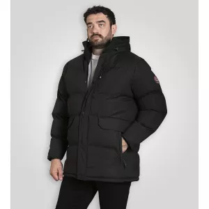 Blouson D555 WOLVERHAMPTON matelassé noir avec capuche -8XL