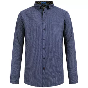 Chemise D555 MIDDLESBROUGH bleu marine micro motif