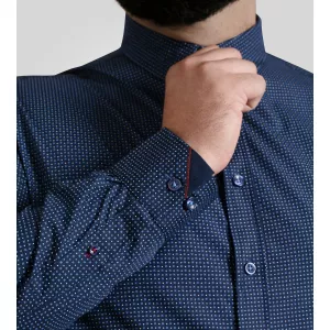 Chemise D555 MIDDLESBROUGH bleu marine micro motif-4XL