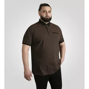 Polo noir WORKSOP imprimé avec col jacquard-4XL