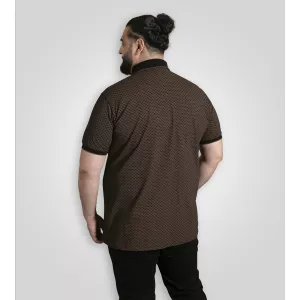 Polo noir WORKSOP imprimé avec col jacquard-4XL
