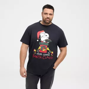 T-shirt Noël Snoopy noir festif et doux-7XL