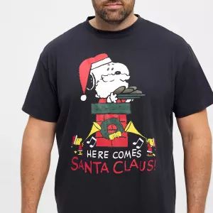 T-shirt Noël Snoopy noir festif et doux-7XL