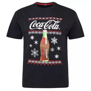 T-shirt Noël  Coca-Cola noir flocons hiver
