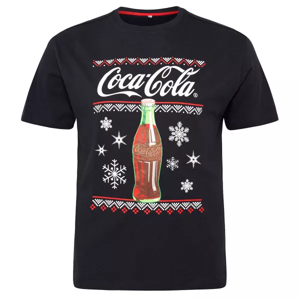 T-shirt Graphique Homme Coca-Cola – Bleu – Noël – Taille 2XL – Très Bon état
