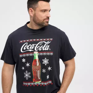 T-shirt Noël  Coca-Cola noir flocons hiver-3XL