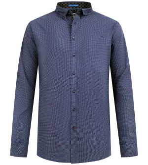 Chemise D555 MIDDLESBROUGH bleu marine micro motif - Grande Longueur