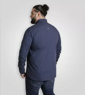 Chemise D555 MIDDLESBROUGH bleu marine micro motif - Grande Longueur-LT