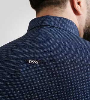 Chemise D555 MIDDLESBROUGH bleu marine micro motif - Grande Longueur-LT