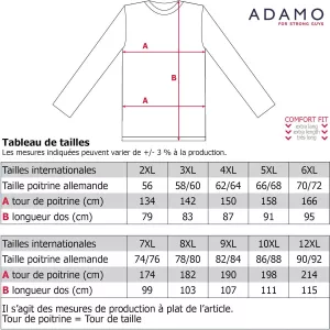 Polo manches longues noir col contrasté-4XL