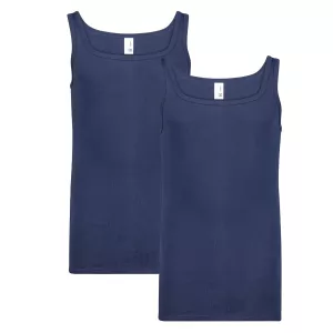 Pack de 2 maillots de corps ROYAL sans manche bleu marine grande taille-T20