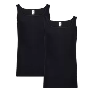 Pack de 2 maillots de corps ROYAL sans manche noir grande taille-T9