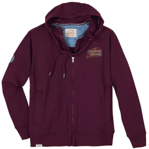 Sweat zippé à capuche Aubergine Redfield-10XL