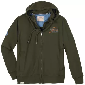 Sweat zippé à capuche kaki Redfield