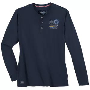 T-shirt col Henley Redfield bleu nuit nautique-7XL