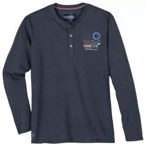 T-shirt col Henley Redfield gris acier nautique