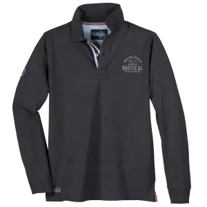 Polo Redfield manches longues gris acier nautical