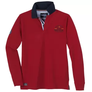 Polo Redfield manches longues rouge hibiscus nautical
