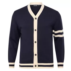 Gilet homme bleu nuit à rayures grande longueur-2XLT