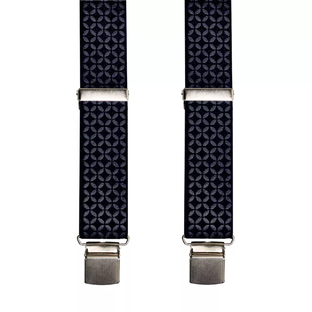 Bretelle à pince noir motif losange--