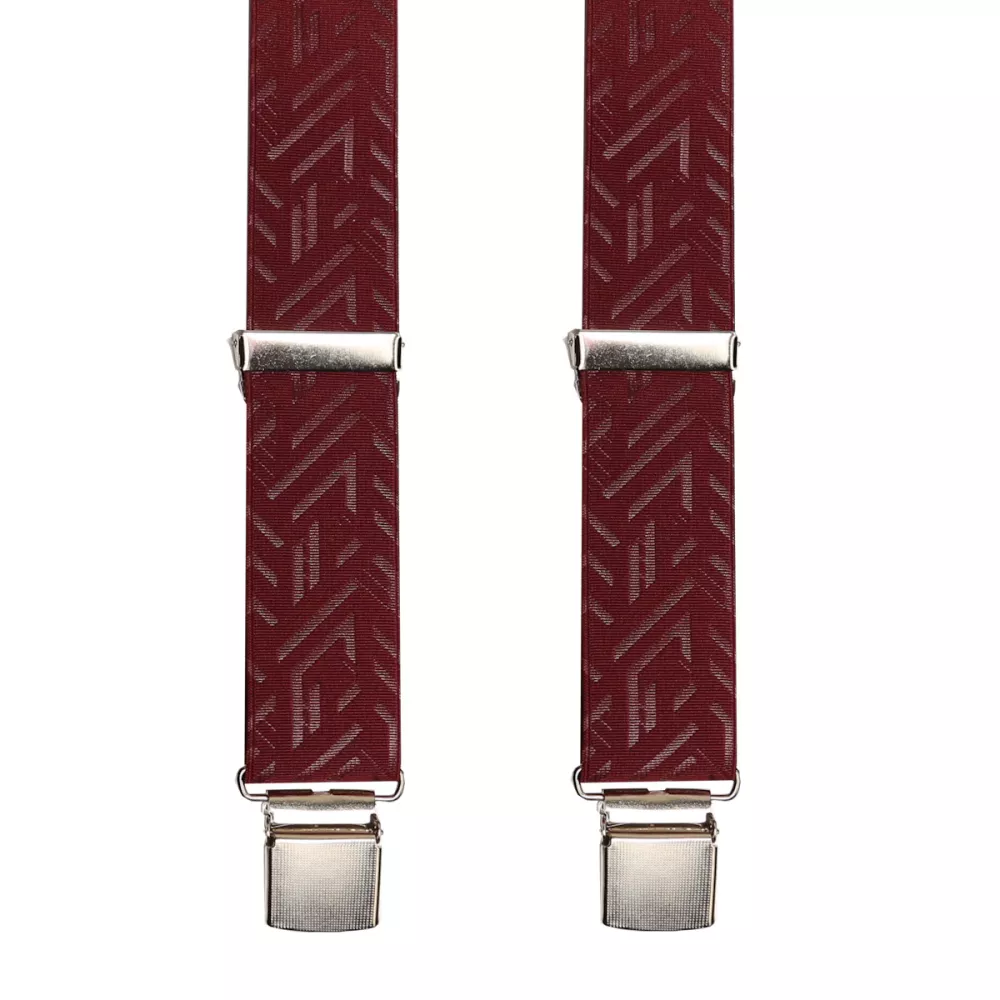 Bretelle à pince bordeaux motif Chevron --
