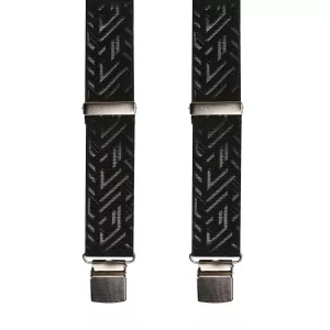 Bretelle à pince noir motif Chevron --