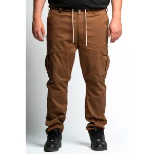 Pantalon cargo marron stretch avec poches pratique-9XL