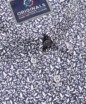 Chemise fleurs manches courtes Fleur Bleu chic-4XL