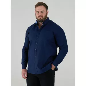 Chemise Oxford bleu marine manche longue-6XL