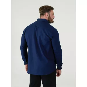 Chemise Oxford bleu marine manche longue-4XL