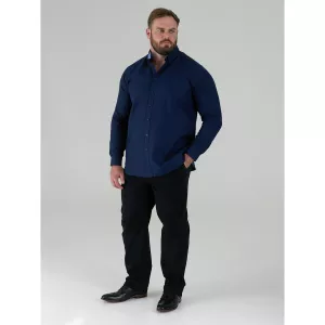 Chemise Oxford bleu marine manche longue-5XL